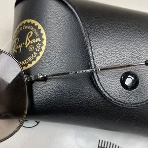 Ray-Ban 67MM Oversized Aviators made in Italy Metal Silver Frames Smokey Lenses Ray-Ban The General Polarized Aviator Sunglasses Silver  main image 4
